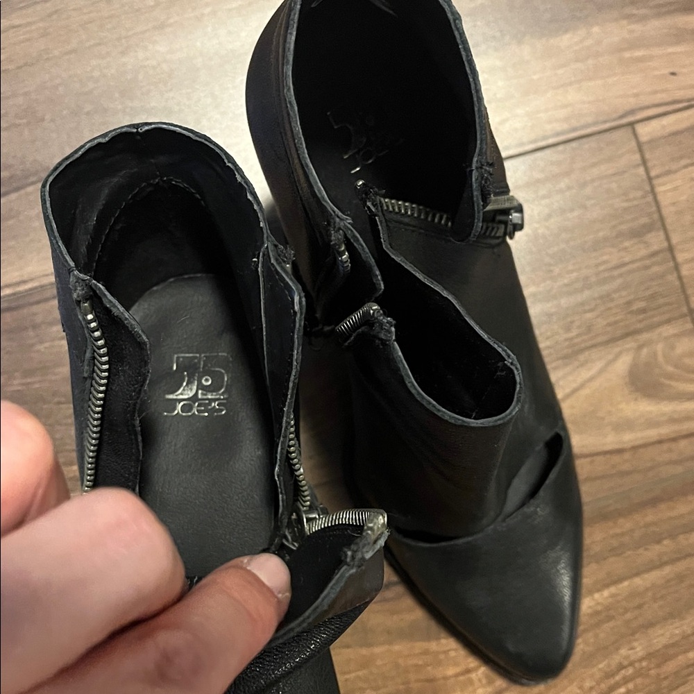 Black Ankle Boots with Zipper Detail